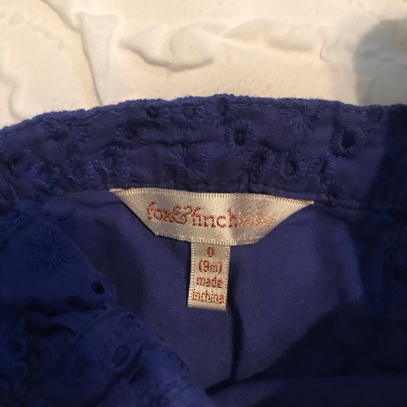 Girls 9M Blue Designer Fox & Finch Dress Summer - Picture 3 of 6